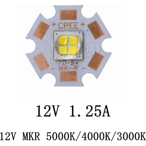 Cree MKR MK-R LED Emitter 15W 6V 12V White Warm White Flashlight Torch LED Diode Chip Light 1769LM on 16mm 20mm Copper PCB
