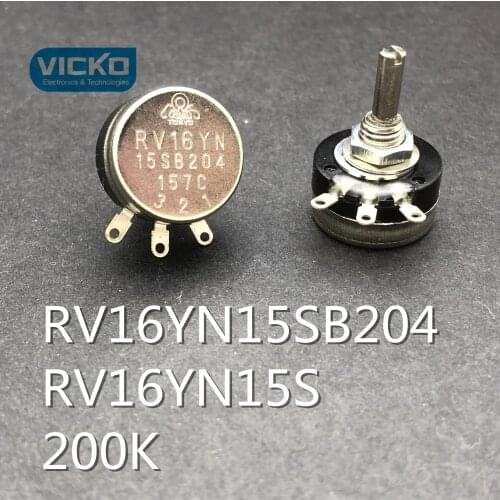 TOCOS RV16 RV16YN RV16YN15S RV16YN15SB204 200K single turn potentiometer switch RV16YN 15SB204