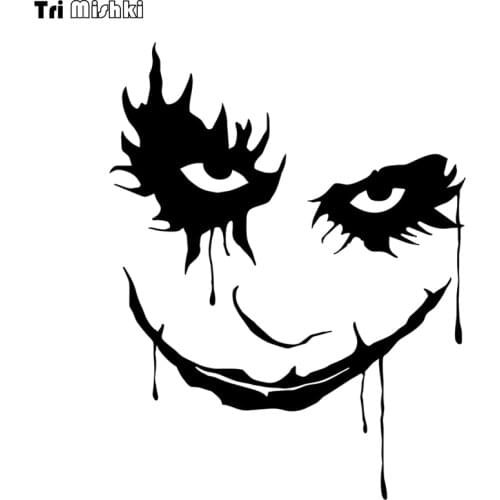 Tri Mishki HZX831# 15*11.7cm joker face why so serious car sticker Vinyl Decals Motorcycle Accessories sticker reflective