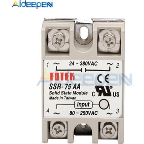 Solid State Relay SSR-10AA SSR-60AA SSR-75AA SSR-100AA Relay Solid State Actually 80-250VAC TO 24-380VAC 10AA 60AA 75AA 100AA