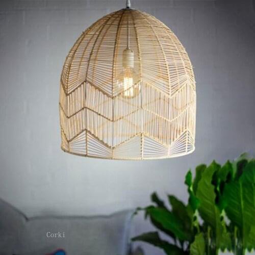 Chinese Style Handmake Rattan Pendant Lamp Vintage LED Hanging Lamps Loft Living Room Dining Room Cafe Pendant Light Home Decor
