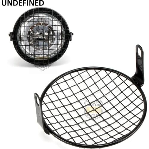 Motorcycle Parts Black Old School Grill Side Mount Headlight Cover Chopper Custom Fit For Honda Yamah Suzuki Kawasaki UNDEFINED