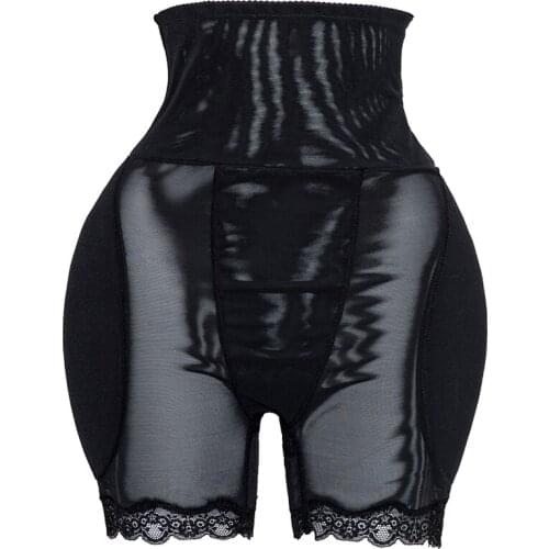 Plus Size Women 2 Sponge Padded Butt Lifter Shapewear Panties Tummy Control Body Shaper Hip Enhancer Seamless Body Briefer Pants