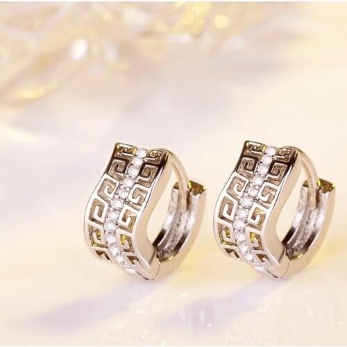 MENGYI Kpop Fashion Pattern Clip Earrings Retro Pattern 9 2 5 Silvery Earring For Womens Wedding Party Luxury Jewelry Gift