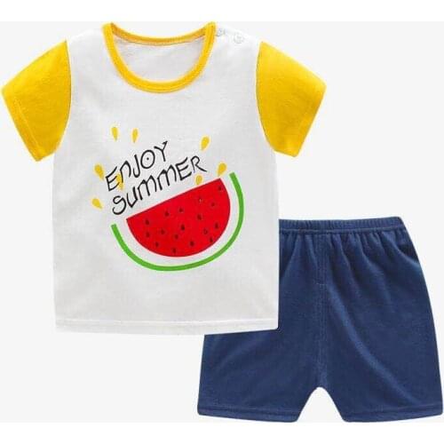 ZWY961 Hot Sale Boys Clothing Children Summer Boys Clothes Cartoon Kids Boy Clothing Set T-shit+Pants Cotton Fashion Style Suits