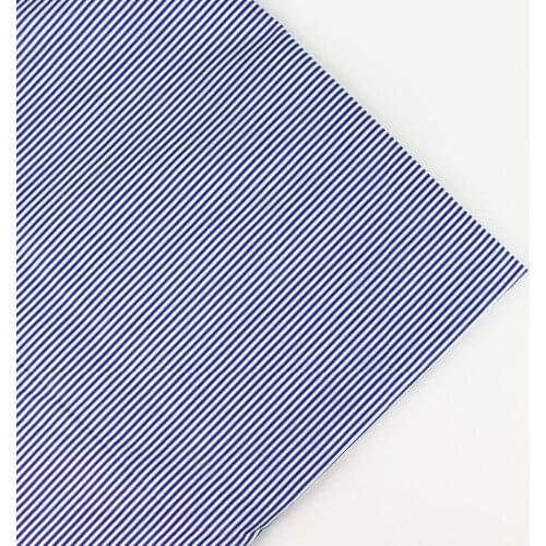 0.5 meter width 156cm Navy Stripe Print Plain 100% Cotton Fabric for Home Textile Patchwork Quilted Fabrics