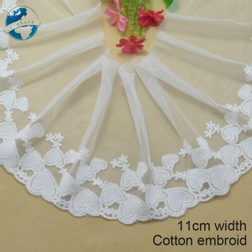 11cm white lace cotton embroidery lace french lace ribbon fabric guipure diy trims warp knitting sewing Accessories#3750