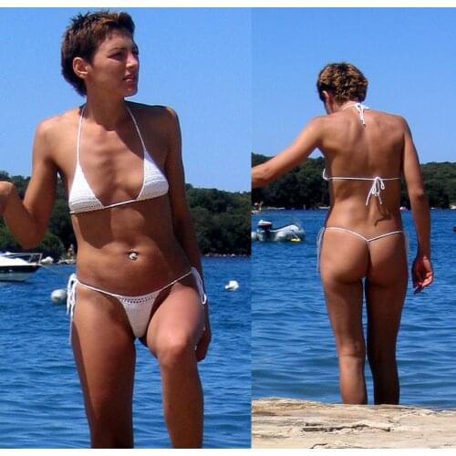 13 Color Hand Crochet Hot Bikini Women Sexy Micro Swimwear Beach Sunbathing Lingerie Sets