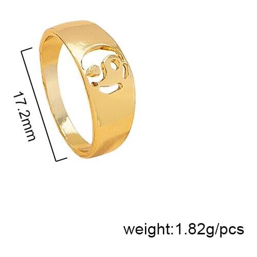 2021 Ins Trendy Gold Hollow Out Chinese Yin Yang Tai Ji Geometric Minimalism Finger Rings Korean Fashion Women Party Jewelry