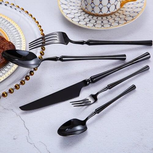18/10 Stainless Steel Portable Travel Tableware Cutlery Mirror Dinner Knife Fork Set Kitchen Accessories 5PCS Drop Shipping