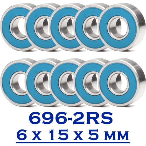 696RS Bearing ABEC-3 (10PCS) 6*15*5 mm Miniature 696-2RS Ball Bearings RS 696 2RS With Blue Sealed R-1560DD