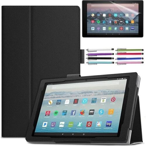 Case For All-New Kindle Fire HD 10 2021 Case Folding Stand Cover HD 10 HD10 2021 Plus 11th Gen Tablet +screen protector+stylus