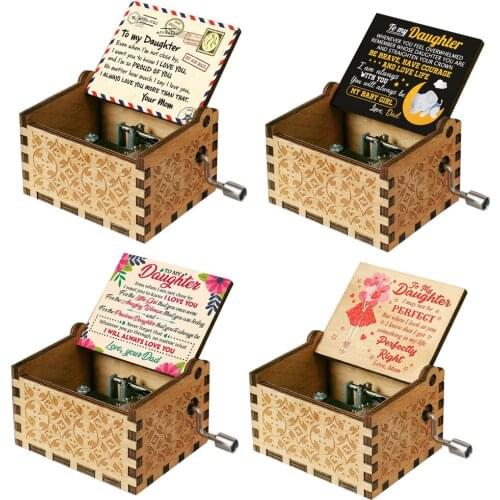 Wooden Music Box Childrens Toys Halloween Christmas Birthday Gift Family Decoration Music Box