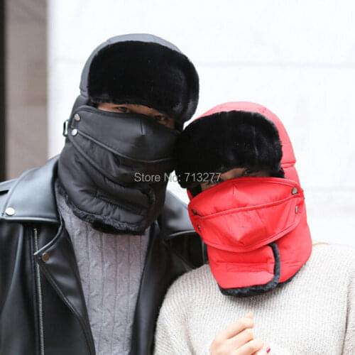 DT508 NEW Hot Winter Hat for Men Women Fashion Bomber Hat Warm Russian Hat Outdoor Mask Trapper Bomber Hat