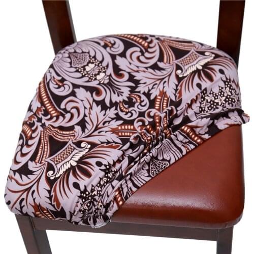 Stretch Spandex Dining Room Upholstered Cushion Chair Seat Covers Removable Washable Slipcovers Kitchen Seat Furniture Protector