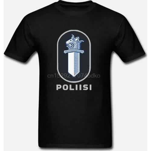 New Nordic Finland Finnish Police Poliisi Polis Swat Logo Top Fashion 3D Letters Print Men Men Cotton Printed T Shirts(2)