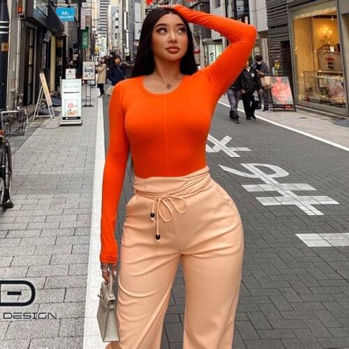 Slim High Quality Plain T Shirt Women Cotton Elastic Basic T-shirts Female Casual Tops Long Sleeve Sexy Thin T-shirt