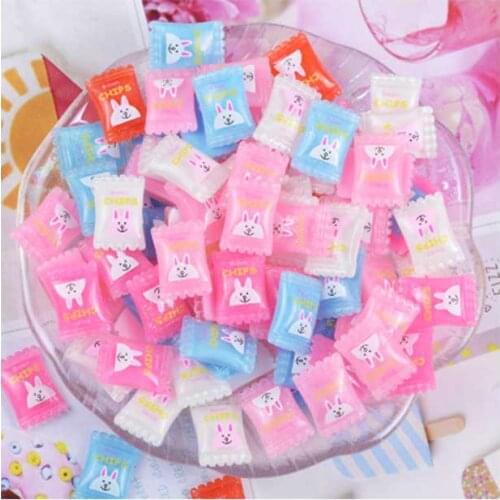 Kawaii Resin Rabbit Candy Flatback Cabochon For Mobile Phone Scrapbooking Decor Craft Favor