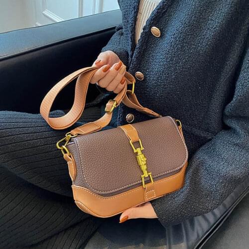 Retro Small PU Leather Flap Crossbody Bags for Women 2021 Travel Designer Handbags and Purses Ladies Fashion Simple Shoulder Bag
