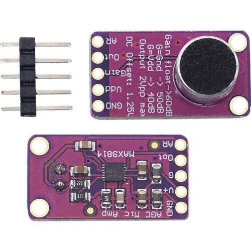 MAX9814 Microphone AGC Amplifier Board Module Auto Gain Control Programmable Attack and Release Ratio Low THD