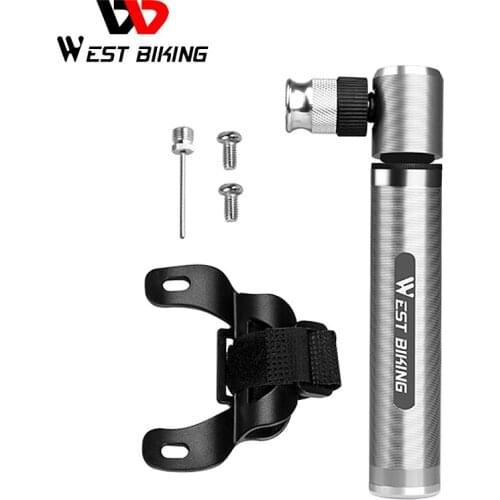 WEST BIKING Mini Portable Aluminium Alloy Bicycle Air Pump Bike Tire Inflator Super Light Accessories MTB Road Bike Cycling Pump