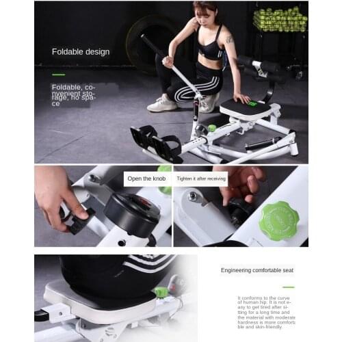 Household Rowing Machine Multi-functional Hydraulic Sculls Exercise Rowing Machine Folding Weight Control Belly Holding Fitness