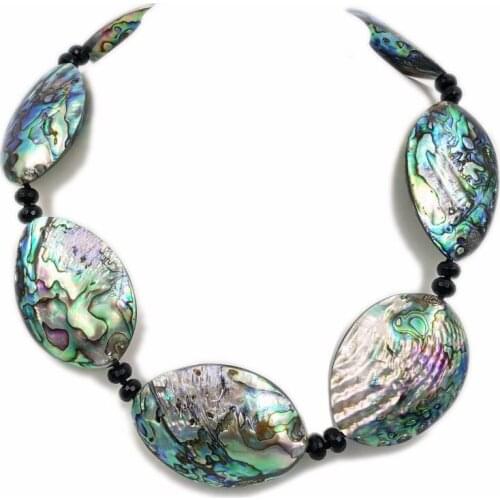 Natural Abalone Shell&Faceted Onyx& Stone toogle clasp Fashion Necklace 18'' >Dongguan girl jewerly Store free shipping