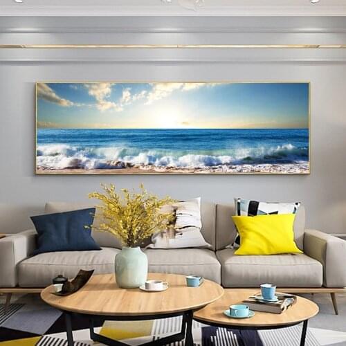 Sea Sunrise and Sunset Wall Decor Canvas Print Painting Seascape Prints Poster for Living Room Home Cuadros 1 Piece Decorative