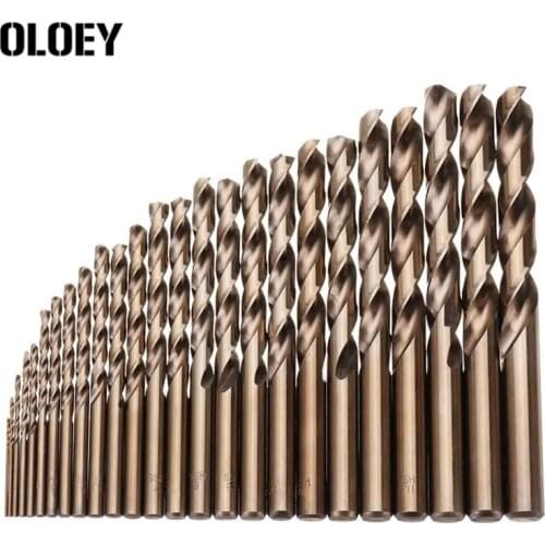 25pcs 1-13mm HSS M35 Cobalt Twist Drill Bit Set for Metal Wood Drilling