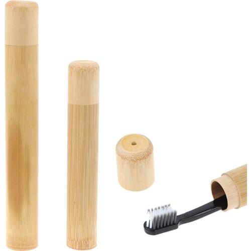 Natural Bamboo Tube for Toothbrush Eco Friendly Travel Case Handmade Bamboo Toothbrush Tube Portable 1pc 16/21cm