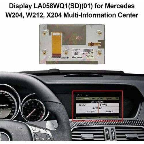 LCD Display Navigation LA058WQ1(SD)(01) for Mercedes W204, W212, X204 Multi-Information Center