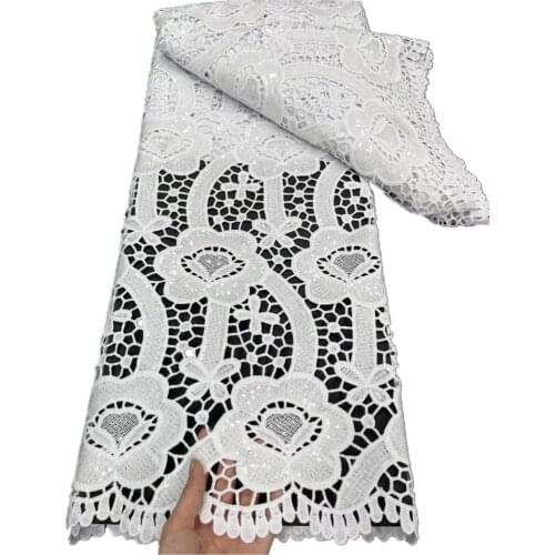 Nigerian Tulle Lace Fabric 2021 White High Quality Lace French Lace Net French Embroidery With Sequins For Dress JY-135