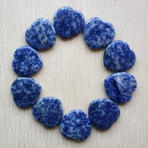 Wholesale 10pcs/lot good quality natural sodalite stone heart charms pendants for jewelry necklace making 35mm free shipping