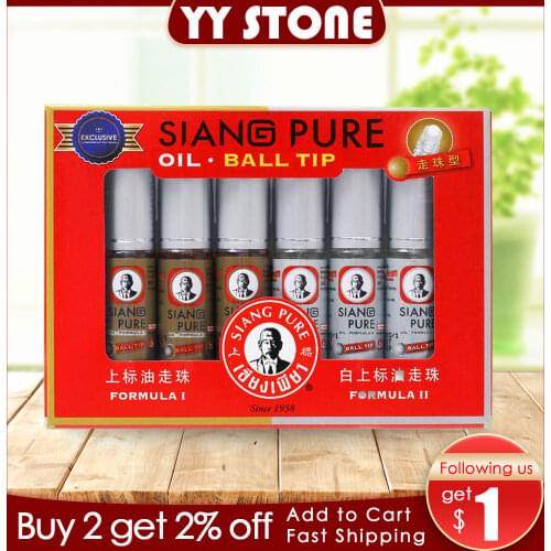 SIANG PURE balm oil mint Refreshing Influenza Cold Headache Dizziness Muscle pain Relax Essential Oil headache relief Fatigue