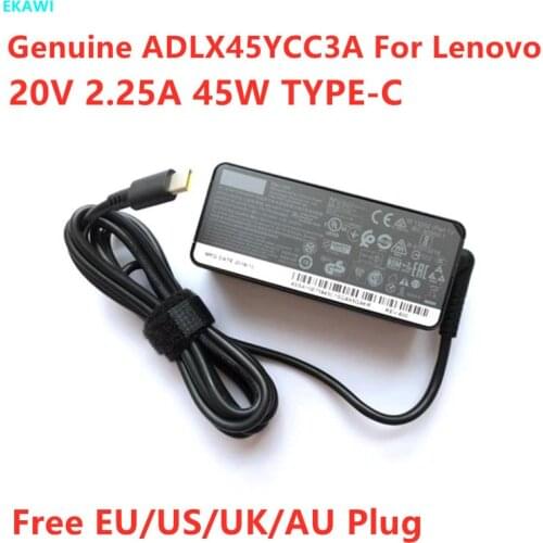 Genuine 20V 2.25A 45W USB TYPE-C ADLX45YCC3A ADLX45YLC3A Power Supply AC Adapter For Lenovo ThinkPad ADLX45YDC3A Laptop Charger