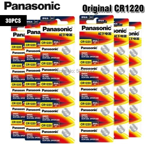 PANASONIC 30pcs Cr1220 CR 1220 3v Button Battery Coin Cells For Watch Computer DL1220 BR1220 ECR1220 LM1220 Li Ion Battery