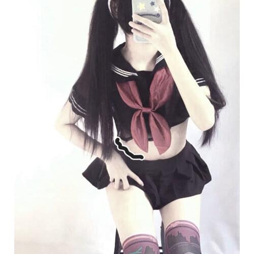 Sexy Sleepwear Cosplay School Girl Costumes Japanese Erotic Student Outfit Short Top Mini Pleated Skirt for Women Sex Lingerie