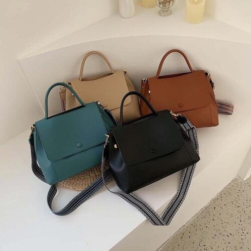Casual Street Commuter Handbag Lady Solid Leather Shoulder Crossbody Bag Satchel Popular Simple Female Daily Bag