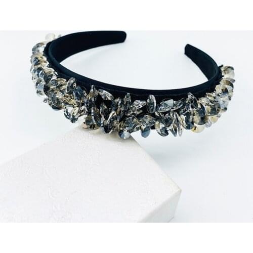 Retro Handmade Pearl Beaded Headband Luxury Hair Accessories Special Buttons Floral Crown Headbands for Women