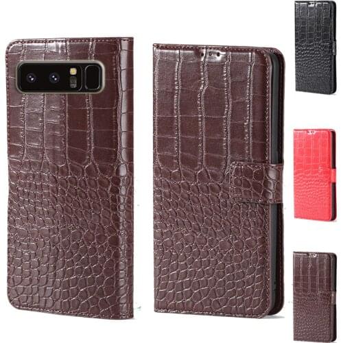 Luxury Crocodile design Flip Leather Wallet Phone Case For Samsung Galaxy Note 8 N950F Stand function Phone cover card slot