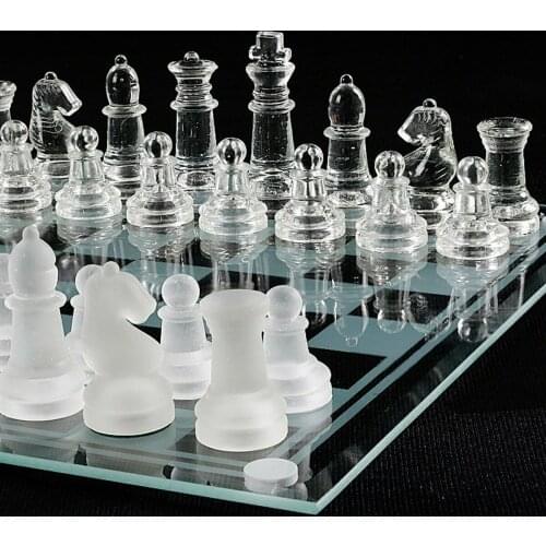 Glass Chess set 20x20 special design 2021 quality cut solid checkers chess mind games professional class 20*20 cm high quality