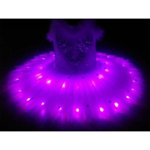 DHL Free Led Luminous Party Evening Ballet Dress LED Light Up Growing Stage Performance Illuminate Ballroom Costumes