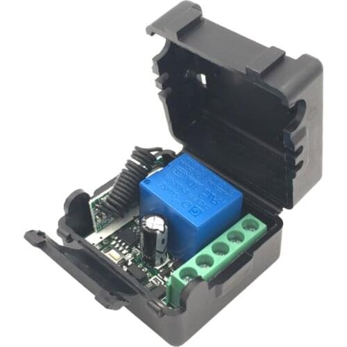 R9JA Universal Remote Control Switch Module DC 12V 10A 1-Channel Relay Used for Lights Ceiling Fan Garage/Telescopic Doors
