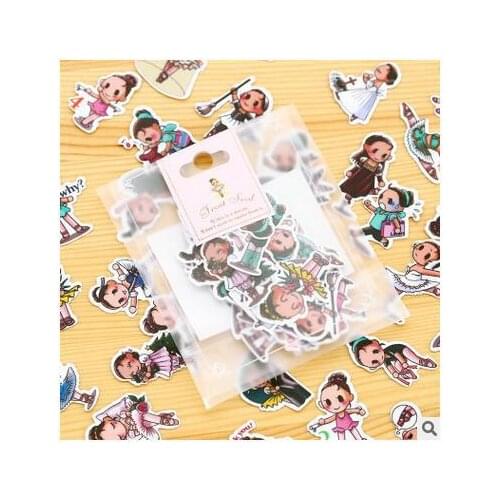 Japan ballet girl Sticker Pack cartoon stickers children hand account album sticker 40PCS