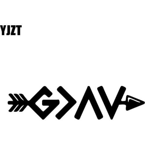 YJZT 12.5CM*3.2CM God Is Greater Than The Highs And Lows Vinyl Decal Arrow Car Sticker Black/Silver C10-02191