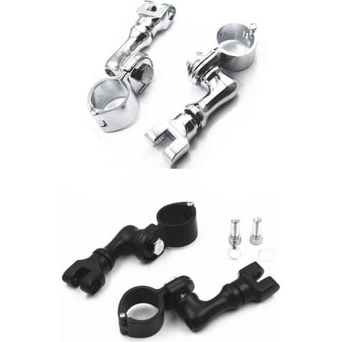 Pair 1.5'' Foot Peg Mounts Clamps Kit Motorcycle Bobber Touring Dirt bike For Harley Honda Yamaha Suzuki Scooter Offroad