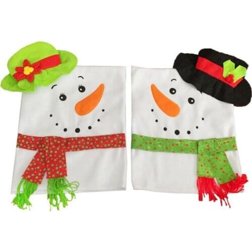 1pcs Christmas Snowman Couples Household Chair Cover Valentines Supplies Dinner Table Party Decor Christmas Festival Decoration