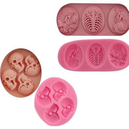 1pcs UV Resin Jewelry Liquid Silicone Mold 3D Skull Punk Resin Charms Pendant Mold For Silicone Resin Mold For Jewelry Making