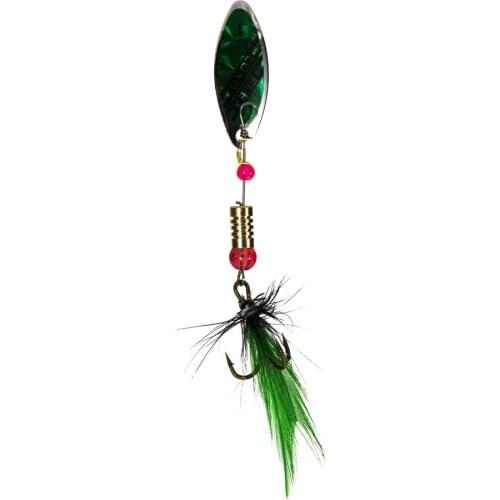 10pcs/set Fishing Lure Artificial Bait Spinner Lures Spiner Spinning with Feather Treble Hooks Fish Tackle With Tackle Box