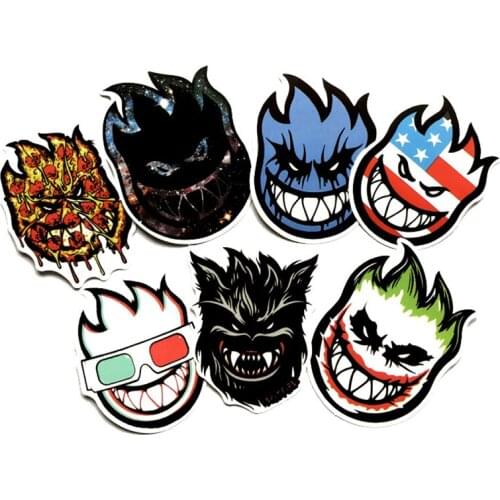 18pcs Funny Fire Spitfire Cartoon Stickers for Mobile Phone Laptop Luggage Guitar Case Skateboard Fixed Gear Bike Car Sticker F4